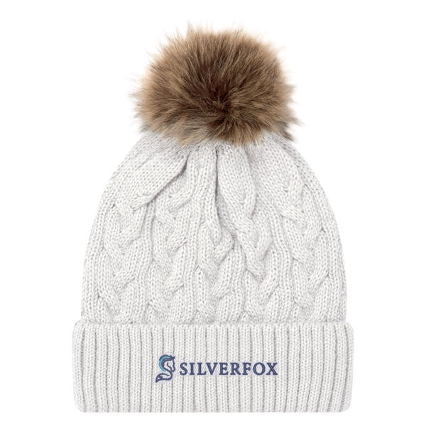 Cuff Toque (Faux Fur Pom Pom)  Thumbnail