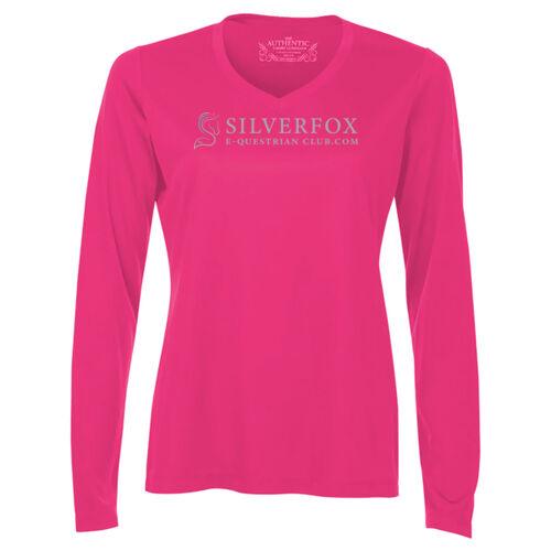 Ladies Performance Long Sleeve Tee - Raspberry  WITH Back Thumbnail